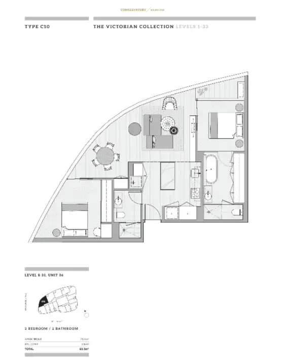 Floorplan of Homely apartment listing, 2805/23 Mackenzie Street, Melbourne VIC 3000