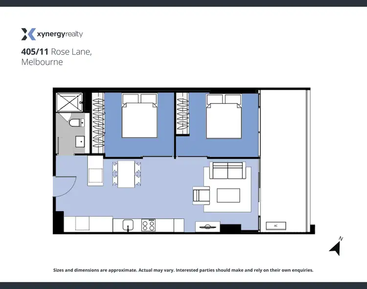 Floorplan of Homely apartment listing, 405/11 Rose Lane, Melbourne VIC 3000