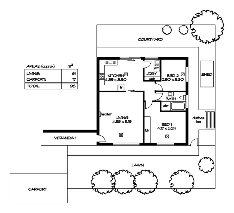 Floorplan of Homely unit listing, 8/8 Clapton Road, Marryatville SA 5068