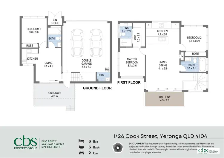 Floorplan of Homely townhouse listing, 1/26 Cook Street, Yeronga QLD 4104
