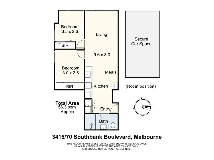 Floorplan of Homely apartment listing, 3415/70 Southbank Boulevard, Southbank VIC 3006
