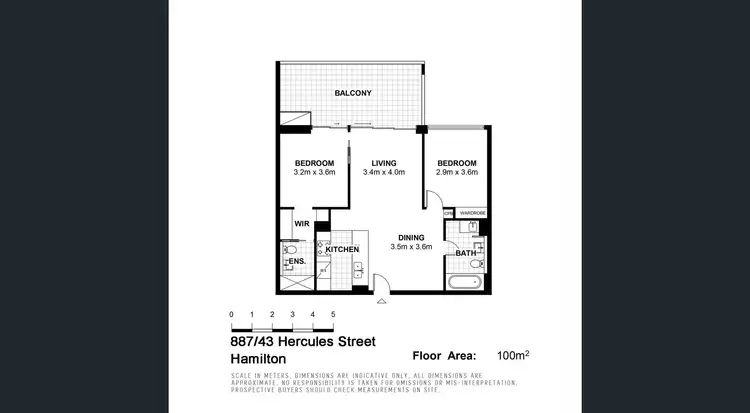 Floorplan of Homely apartment listing, 887/43 Hercules Street, Hamilton QLD 4007