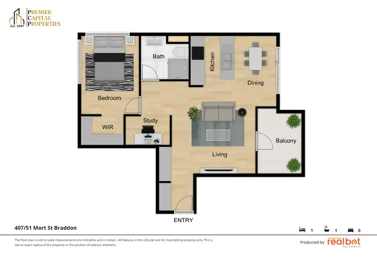 Floorplan of Homely apartment listing, 407/51 Mort Street, Braddon ACT 2612