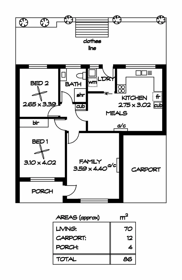 Floorplan of Homely unit listing, 3/23 Howard Street, Broadview SA 5083