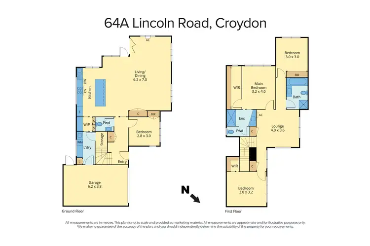 Floorplan of Homely townhouse listing, 64A Lincoln Road, Croydon VIC 3136