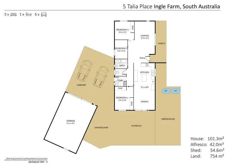 Floorplan of Homely house listing, 5 Talia Place, Ingle Farm SA 5098