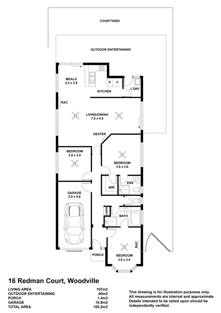 Floorplan of Homely house listing, 16 Redman Court, Woodville SA 5011