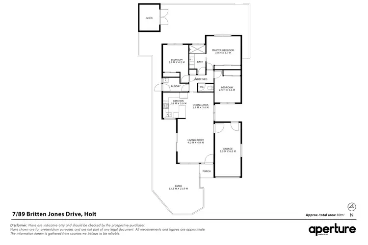 Floorplan of Homely townhouse listing, 7/89 Britten Jones Drive, Holt ACT 2615