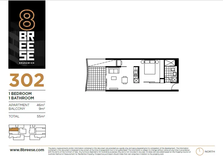 Floorplan of Homely apartment listing, 302/4-8 Breese Street, Brunswick VIC 3056