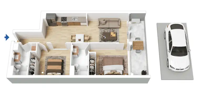 Floorplan of Homely apartment listing, 2501/118 Kavanagh Street, Southbank VIC 3006