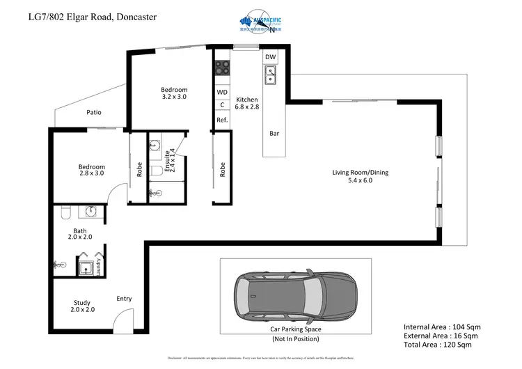 Floorplan of Homely apartment listing, LG7/802 Elgar Road, Doncaster VIC 3108