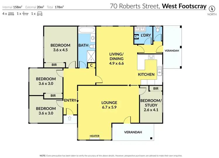 Floorplan of Homely house listing, 70 Roberts Street, West Footscray VIC 3012