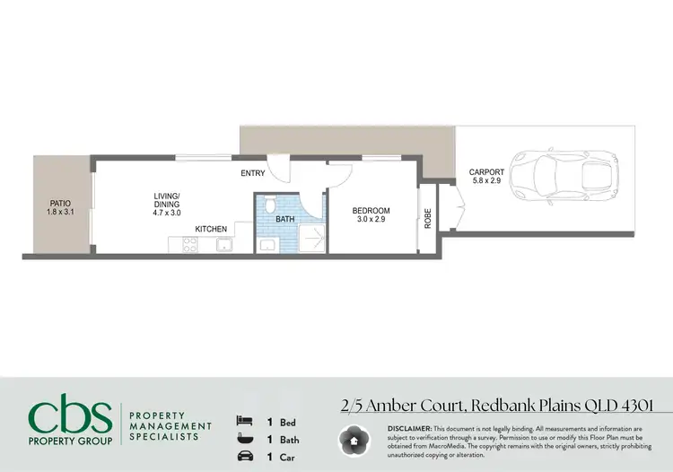 Floorplan of Homely semi-detached listing, 2/5 Amber Court, Redbank Plains QLD 4301