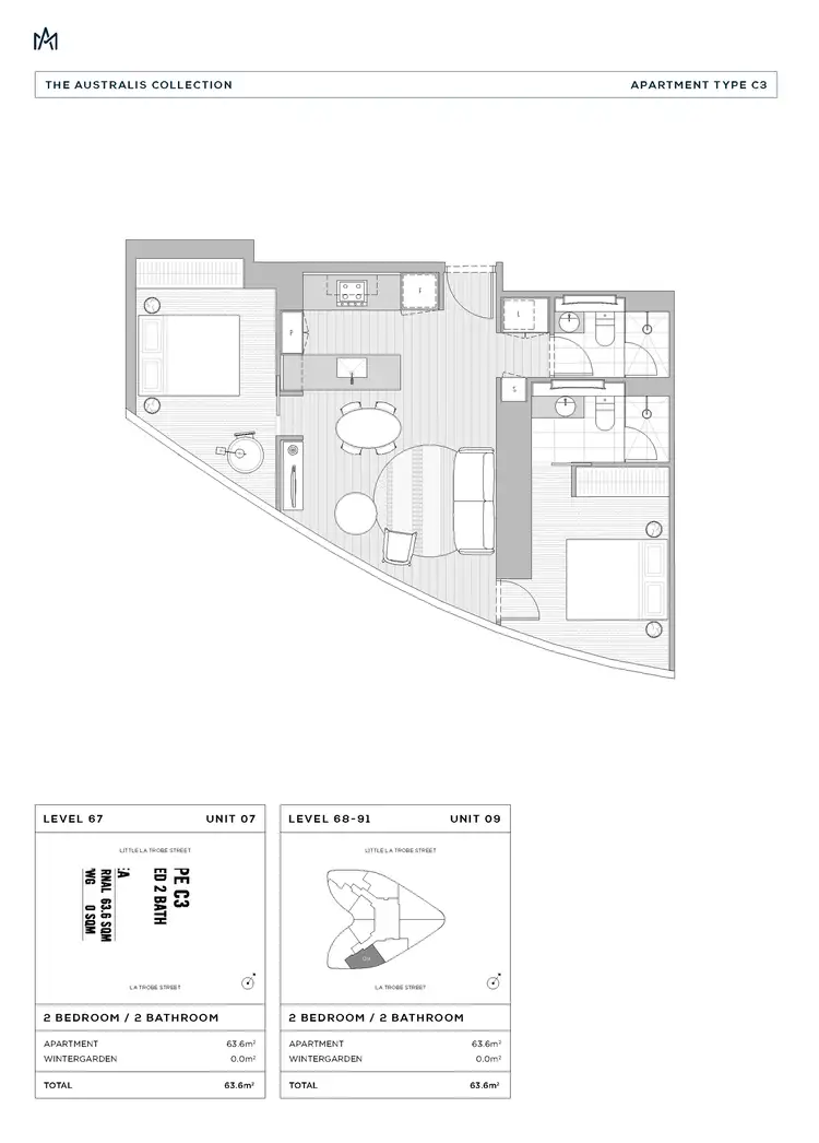 Floorplan of Homely apartment listing, 7109/228 Latrobe Street, Melbourne VIC 3000
