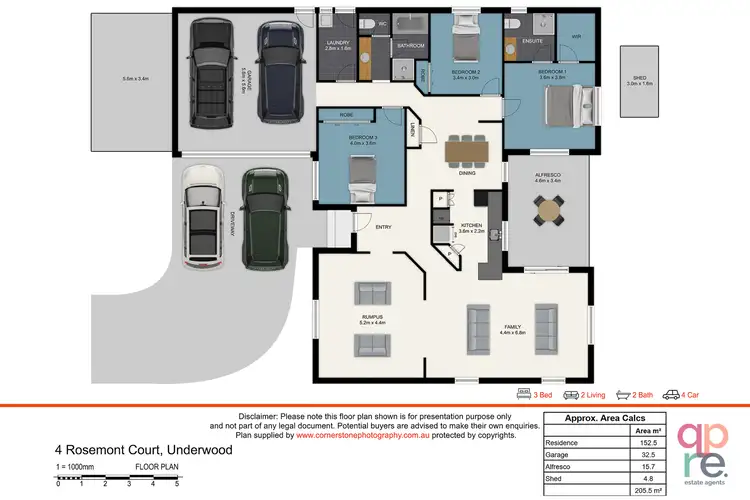 Floorplan of Homely house listing, 4 Rosemont Court, Underwood QLD 4119