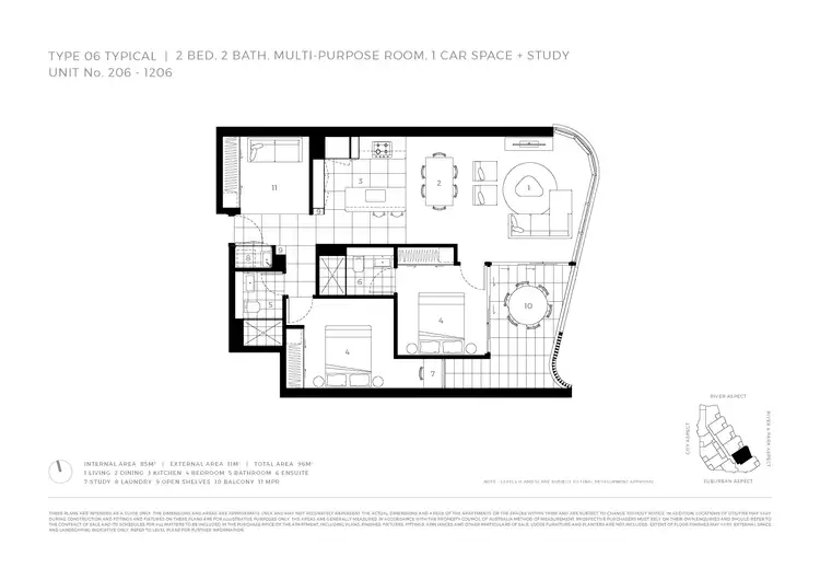 Floorplan of Homely apartment listing, 1006/232 Wellington Road, Kangaroo Point QLD 4169
