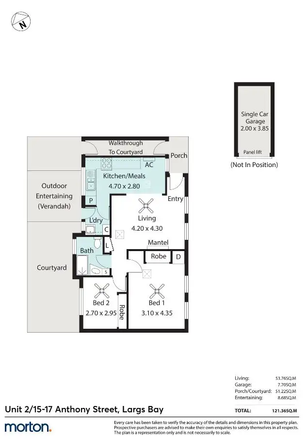 Floorplan of Homely unit listing, 2/15-17 Anthony Street, Largs Bay SA 5016