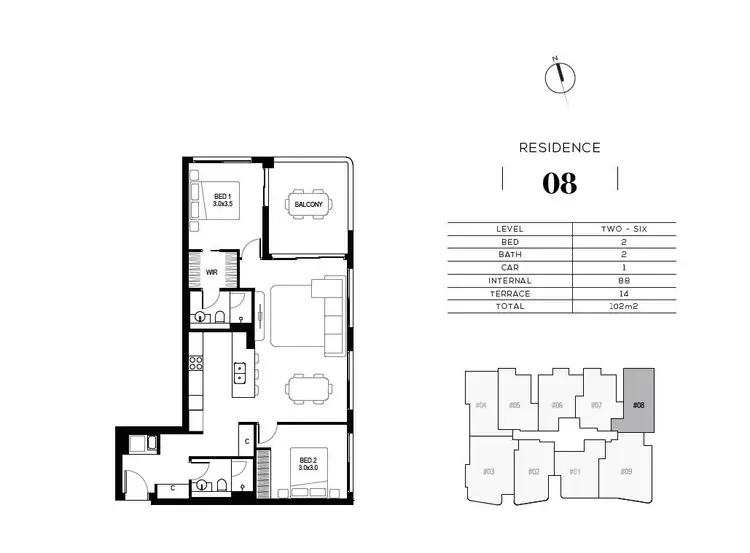 Floorplan of Homely apartment listing, 608/28 Gallway Street, Windsor QLD 4030