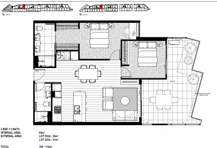 Floorplan of Homely apartment listing, 202a/4 Koolkuna Lane, Hampton VIC 3188