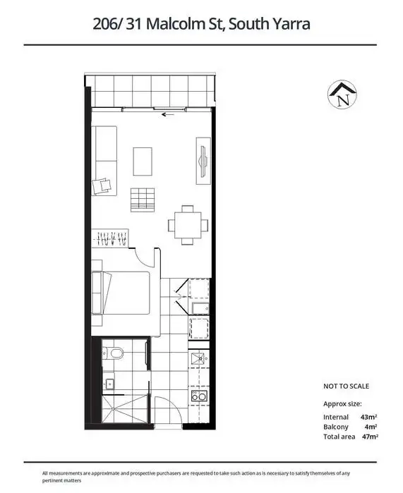 Floorplan of Homely apartment listing, 206/31 Malcolm Street, South Yarra VIC 3141