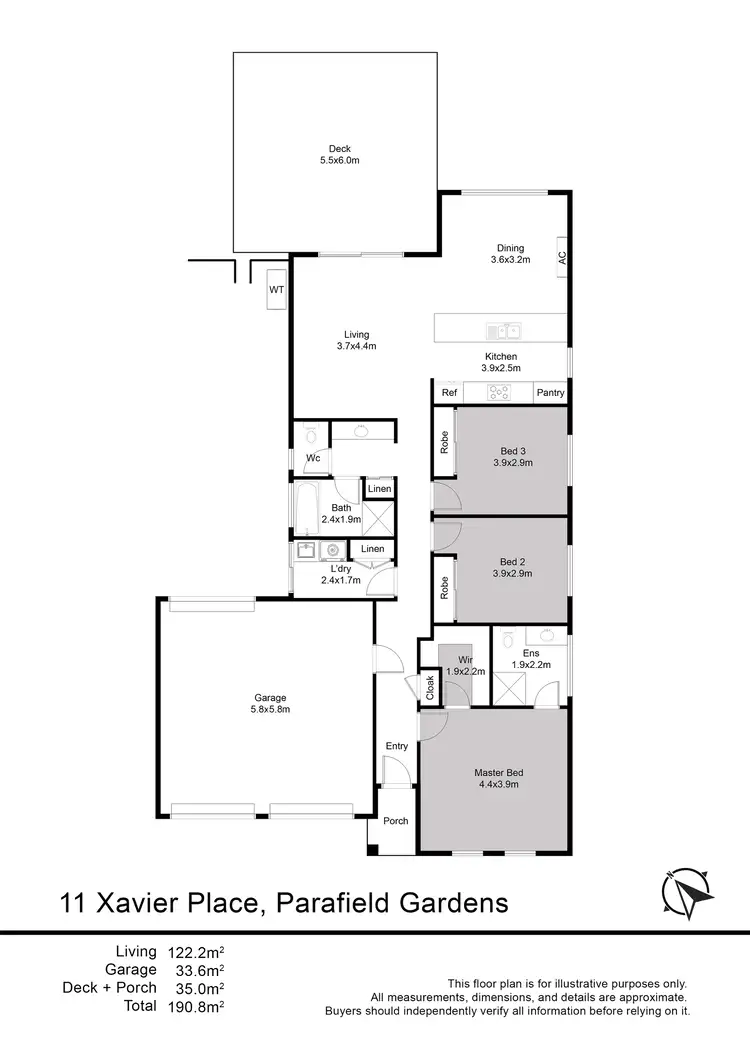 Floorplan of Homely house listing, 11 Xavier Place, Parafield Gardens SA 5107