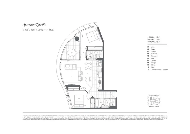 Floorplan of Homely apartment listing, 2009/15 Manning Street, South Brisbane QLD 4101