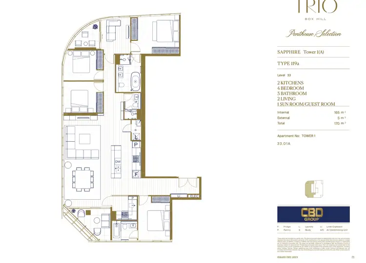 Floorplan of Homely apartment listing, 3301A/845 Whitehorse Road, Box Hill VIC 3128