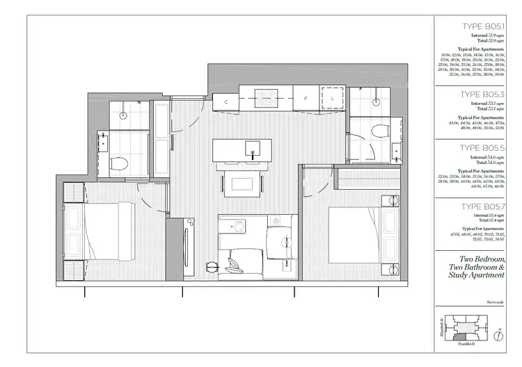 Floorplan of Homely apartment listing, 7305/462 Elizabeth Street, Melbourne VIC 3000