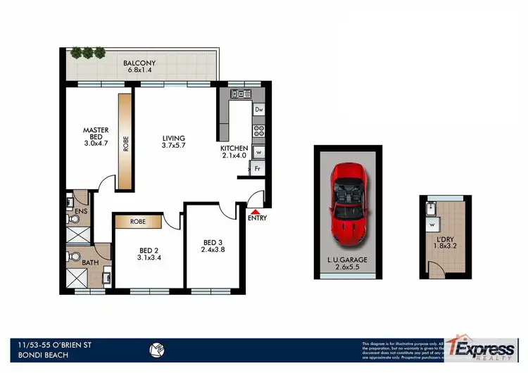 Floorplan of Homely apartment listing, 11/53-55 O'Brien Street, Bondi Beach NSW 2026