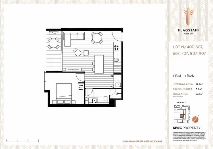 Floorplan of Homely apartment listing, 707/23 Batman Street, West Melbourne VIC 3003