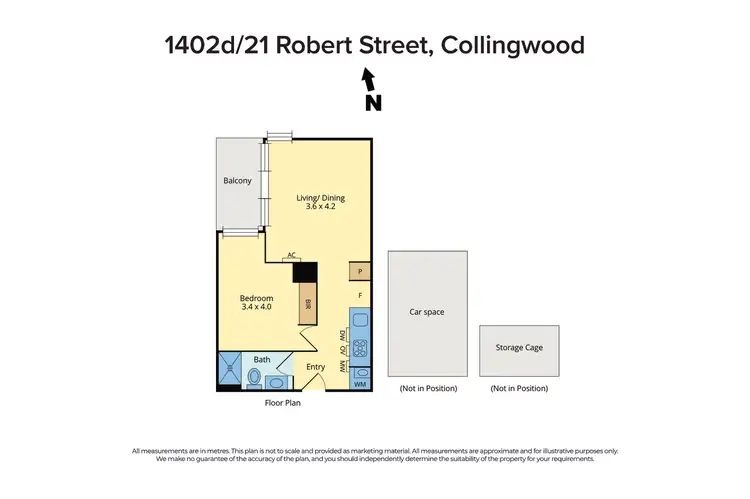 Floorplan of Homely apartment listing, 1402D/21 Robert Street, Collingwood VIC 3066