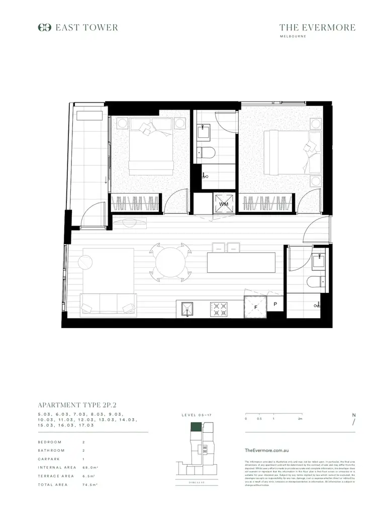 Floorplan of Homely apartment listing, 1303B/56 Dorcas Street, Southbank VIC 3006