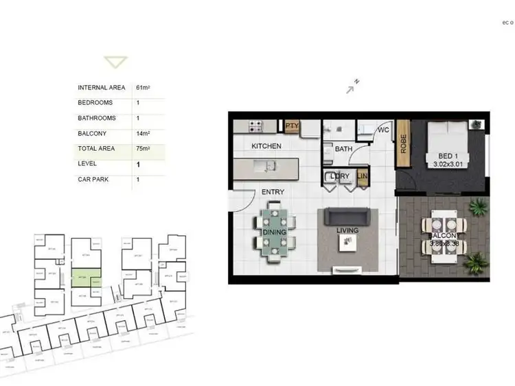 Floorplan of Homely apartment listing, 205/32-38 Latimer Street, Holland Park QLD 4121