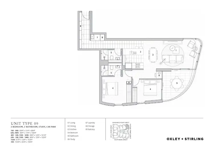 Floorplan of Homely apartment listing, 1009/9 Christie Street, South Brisbane QLD 4101