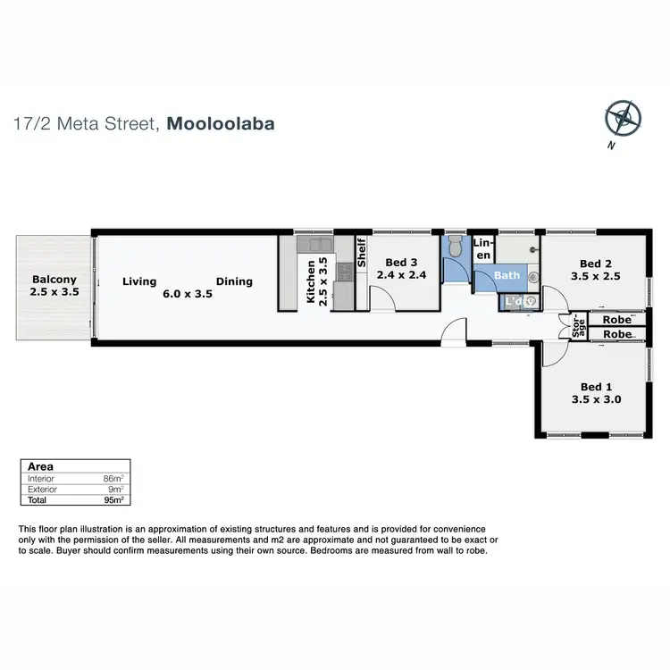 Floorplan of Homely unit listing, 17/2 Meta Street, Mooloolaba QLD 4557