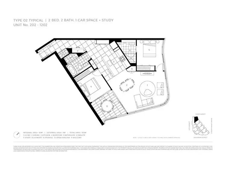 Floorplan of Homely apartment listing, 902/232 Wellington Road, Kangaroo Point QLD 4169