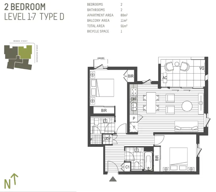 Floorplan of Homely apartment listing, 502/18 Buckley Walk, Docklands VIC 3008