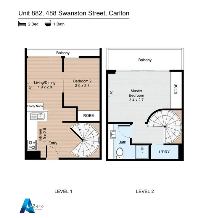 Floorplan of Homely apartment listing, 882/488 Swanston St, Carlton VIC 3053