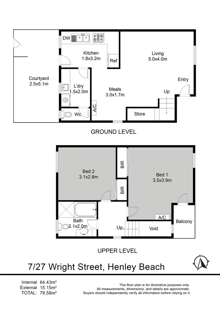 Floorplan of Homely townhouse listing, 7/27 Wright Street, Henley Beach SA 5022