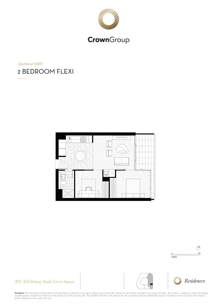 Floorplan of Homely apartment listing, 307/301 Botany Road, Zetland NSW 2017