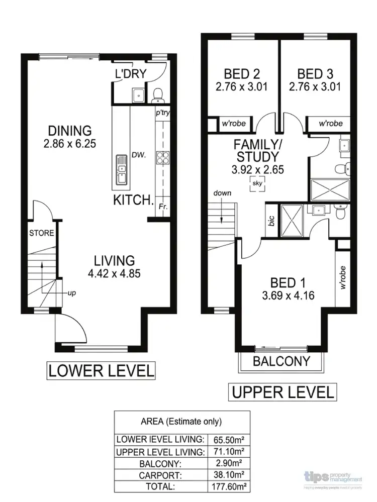 Floorplan of Homely townhouse listing, 236A East Parkway, Lightsview SA 5085