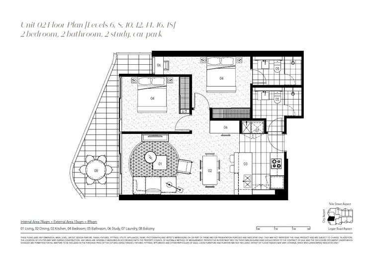 Floorplan of Homely apartment listing, 1602/62 Logan Road, Woolloongabba QLD 4102