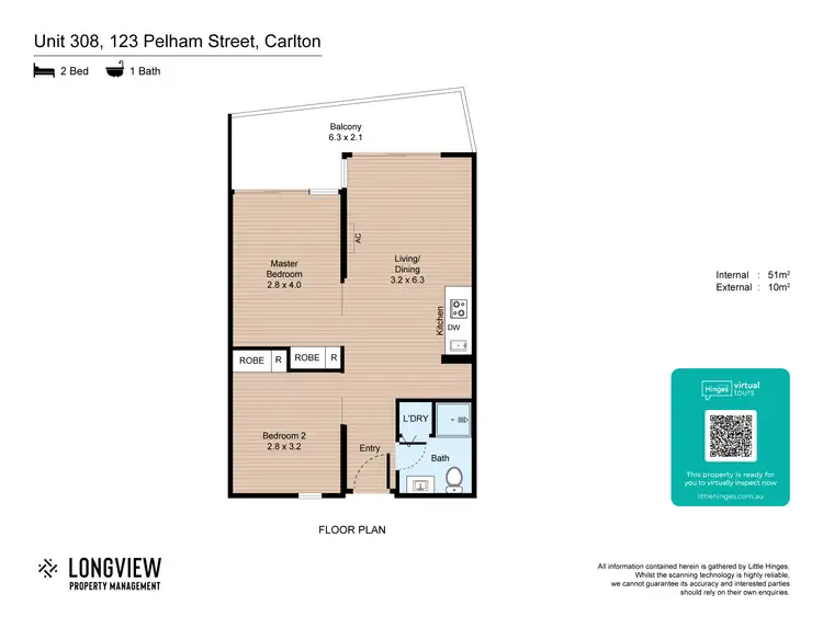 Floorplan of Homely apartment listing, 308/123 Pelham Street, Carlton VIC 3053