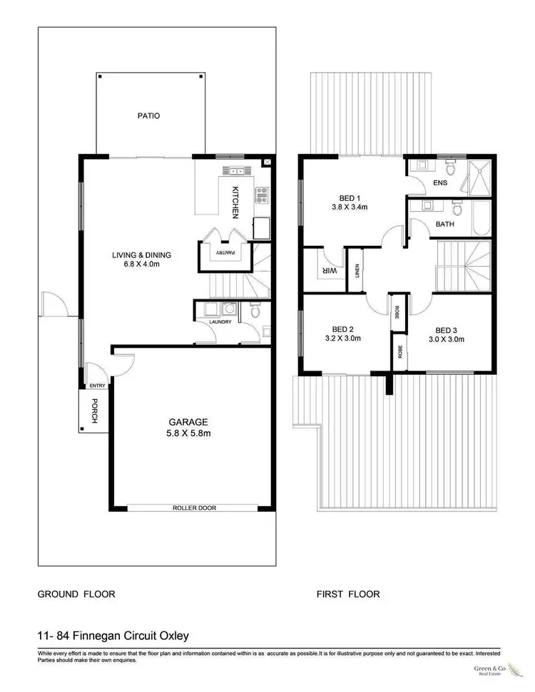 Floorplan of Homely townhouse listing, 11/84 Finnegan Circuit, Oxley QLD 4075
