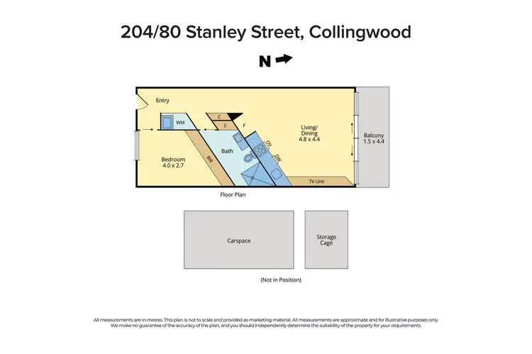 Floorplan of Homely apartment listing, 204/80 Stanley Street, Collingwood VIC 3066