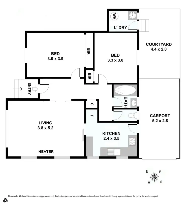 Floorplan of Homely semi-detached listing, 1/12 Station Street, Kew East VIC 3102