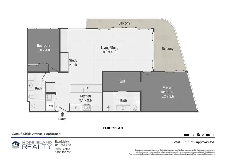 Floorplan of Homely apartment listing, 2301/6-8 Sickle Avenue, Hope Island QLD 4212