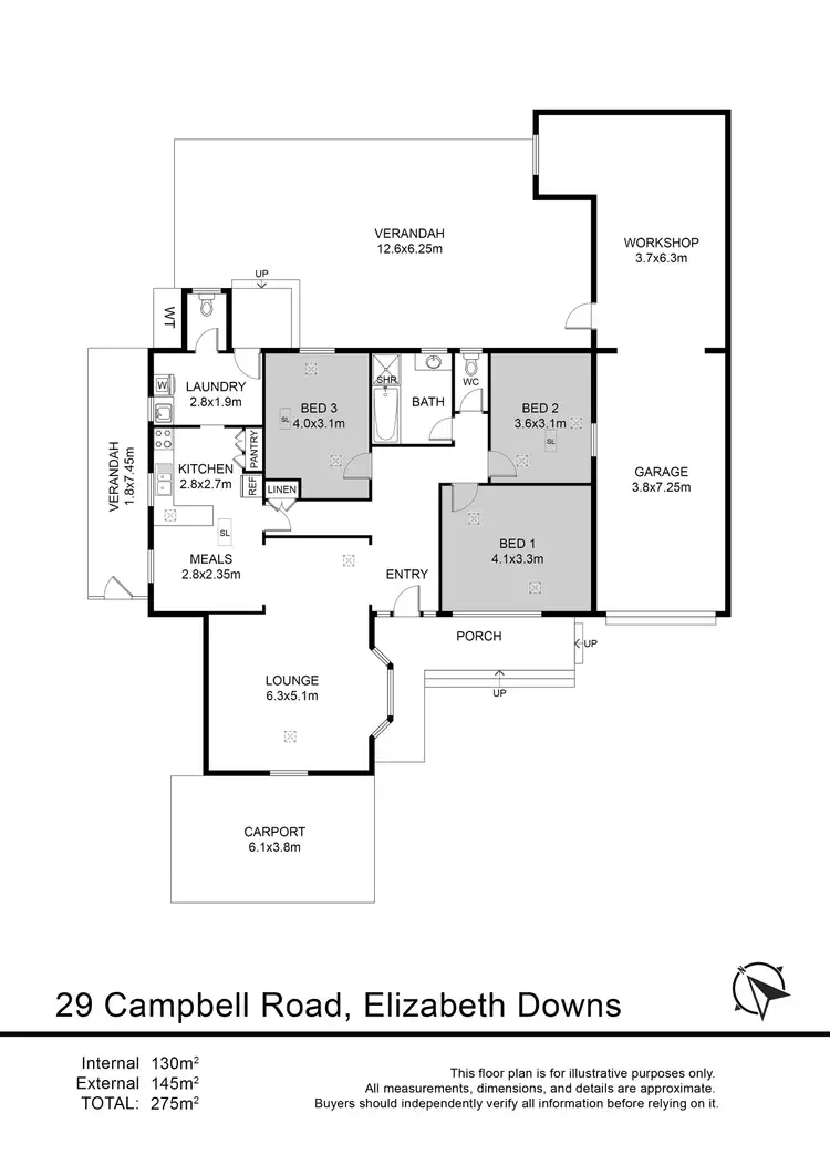 Floorplan of Homely house listing, 29 Campbell Road, Elizabeth Downs SA 5113