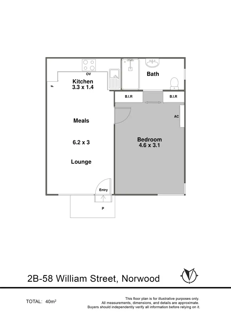 Floorplan of Homely unit listing, 2B/58 William Street, Norwood SA 5067