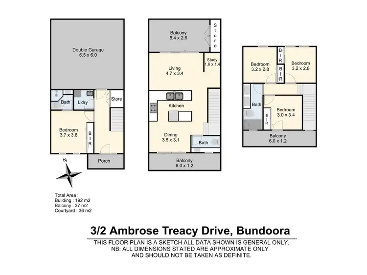 Floorplan of Homely townhouse listing, 3/2 Ambrose Treacy drive, Bundoora VIC 3083